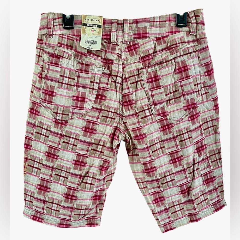 Arizona Jean Company Pink Plaid Bermudas New with Tags - Picture 2 of 7